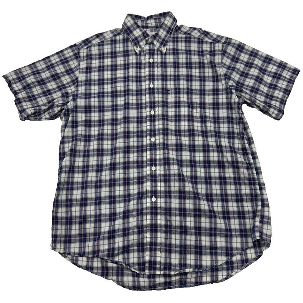 Brooks Brothers Short Sleeve Button Shirt‎ L Plaid Casual Mens